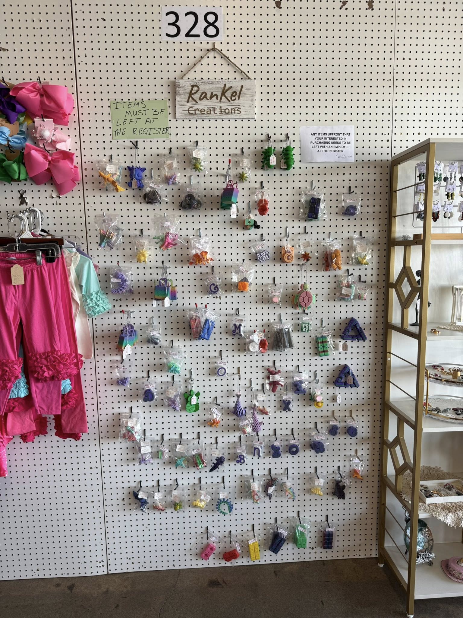 RanKel Creations keychain and tag display wall