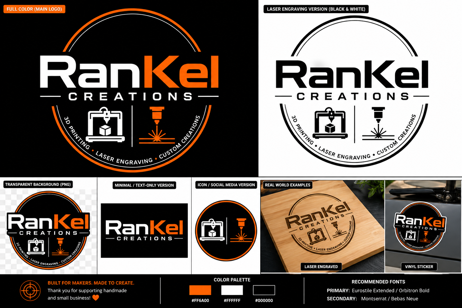 RanKel Creations logo variations